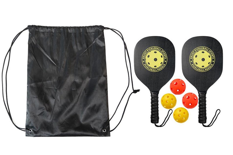 Pickle Ball Set with 2 Wood Rackets + 4 Balls