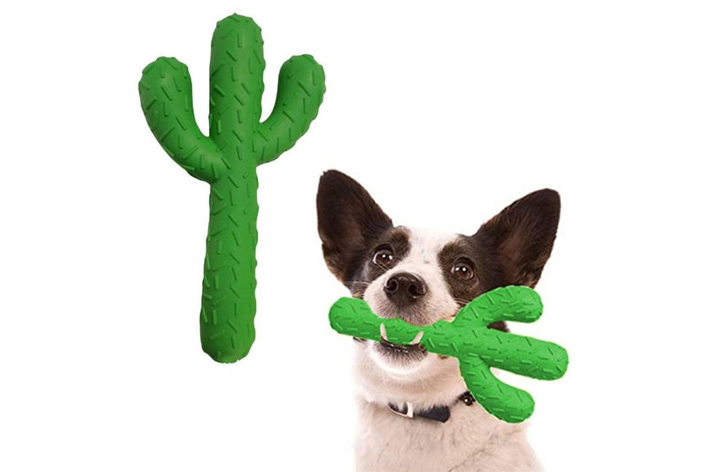 Cactus Shaped Dog Chew Toys Rubber Pet Teething Toy Interactive Dog Toys Dog Cleaning Teeth Toy