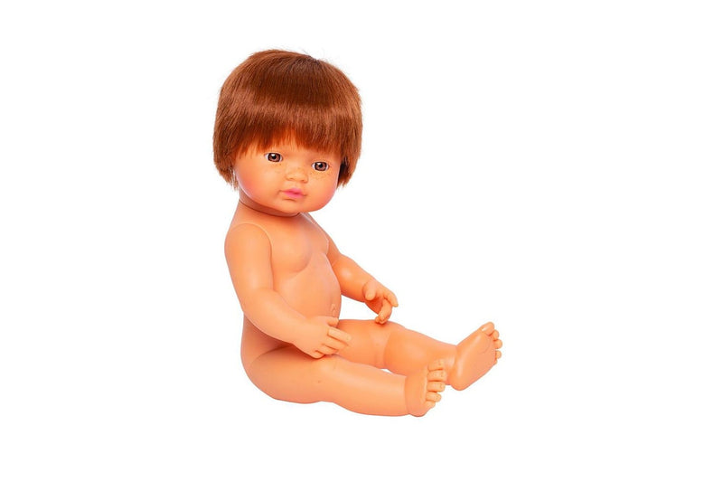 Miniland Baby Doll Caucasian Redhead Boy 38cm Kids Fun Pretend Play Toy 10m+