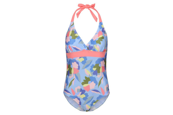 Regatta Womens/Ladies Flavia II Abstract Floral One Piece Swimsuit (Blue/Green/Pink) (10 UK)