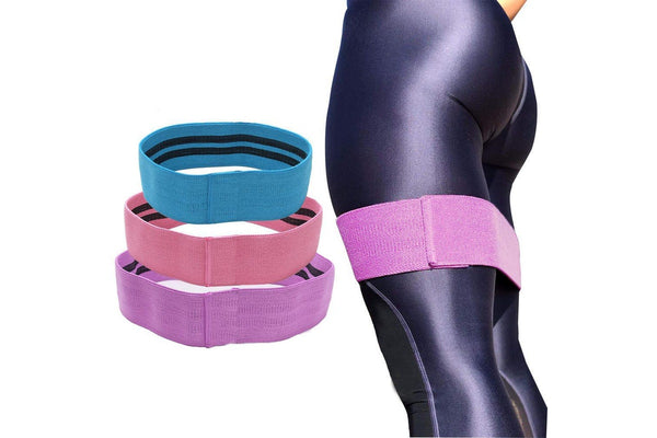 Set of 3Pcs Fabric Resistance Bands for Legs and Booty Workout Hip Circle Loop Band