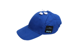 Adjustable Wireless Bluetooth Headphones Baseball Cap Blue Standard