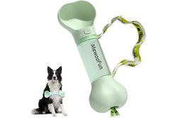 MEWOOFUN Portable Dog Water Bottle with Poop Bag Dispenser - Green