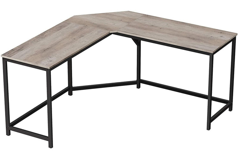 Vasagle L-Shaped Computer Desk - Greige + Black