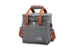 Portable Lunch Bag Thermal Insulated Food Container Cooler Bag for Outdoor Camping Work School Grey