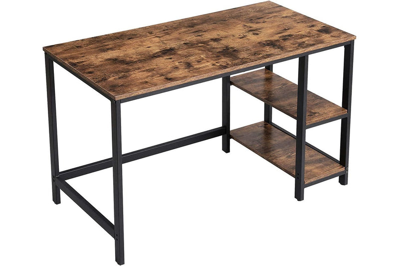 Vasagle 47" Computer Desk with 2 Shelves - Rustic Brown