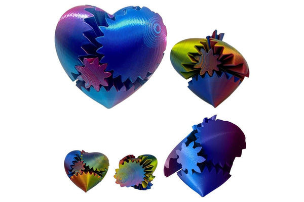 3D Heart-Shaped Gear Ball Dynamic Spinning Fidget Toy Mixcolor