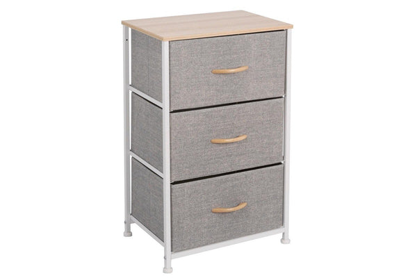 Ovela: 3 Drawer Storage Chest - Light Grey