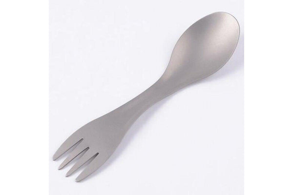 Outdoor Camping Tableware Titanium Fork Spoon Platinum - Standard