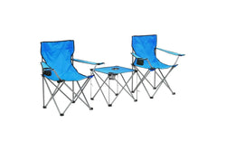 Camping Table And Chair Set 3 Pieces Blue Aatnl