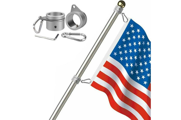 2 Pcs Metal Flag Pole Rings Aluminum Alloy Swivels Flagpole Rings