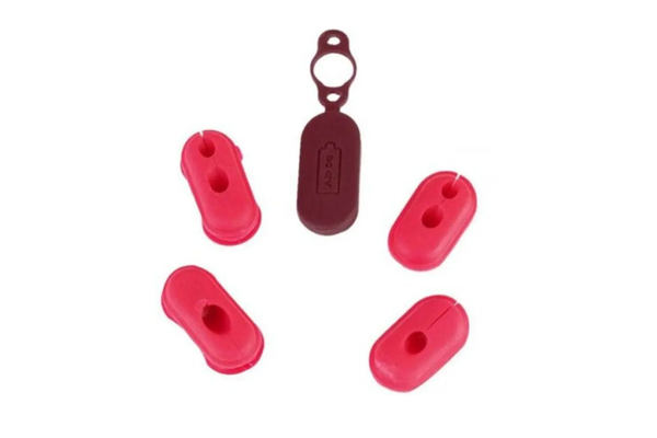 Electric Charging Port Cover Dust Plug Scooter Parts Silicone Case For Xiaomi M365 Rose Red