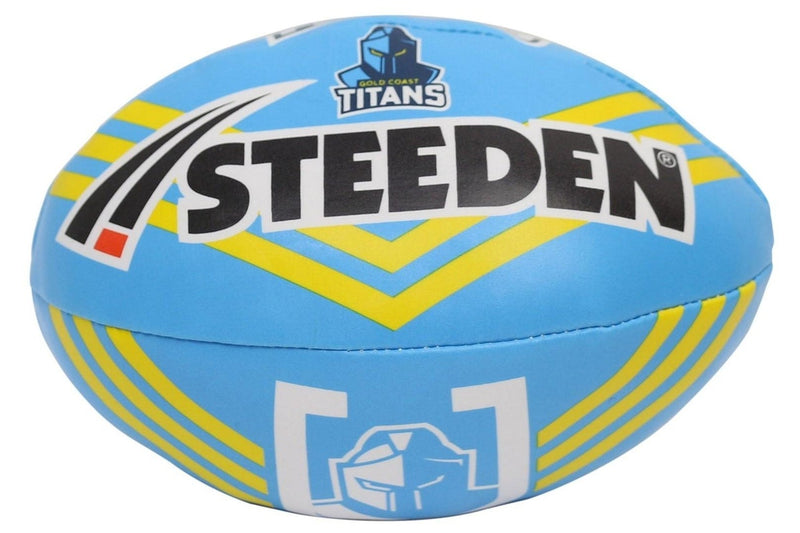 Steeden NRL Supporter Sponge Rugby League Ball - Gold Coast Titans - 6 inch