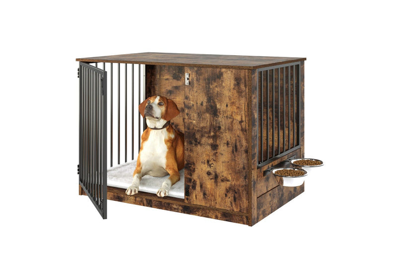 Zoomies Premium Dog Crate With 2 Rotating Bowls