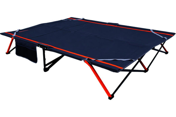 Wildtrak Easy Up 200x144cm Stretcher Outdoor Camping Queen Bed w Carry Bag Grey