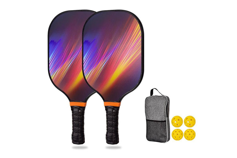 Fiberglass Pickleball Paddle Set with 4 Balls - Light Rays