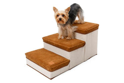 3 Layer Pet Stairs and Storage Box (Brown)