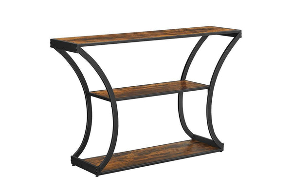 Vasagle Console Table with Curved Legs - 3-Tier (Rustic Brown)