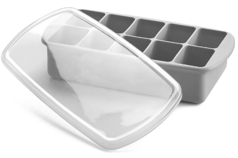 Melii: Silicone Baby Food Freezer Tray with Lid - Grey