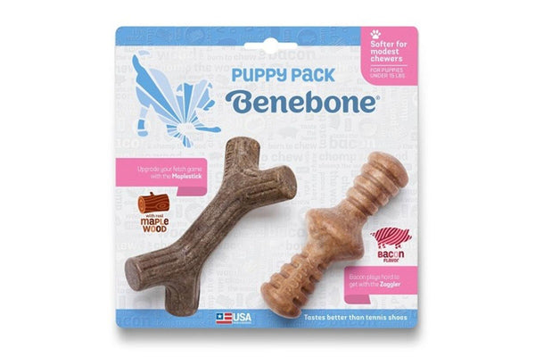Benebone: Maplestick & Bacon Zaggler - Puppy (2-Pack)