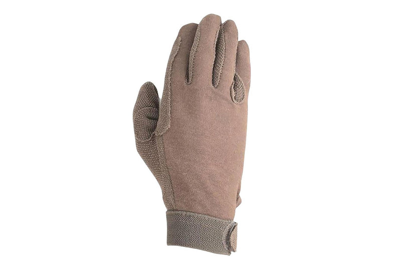 Hy5 Adults Cotton Pimple Palm Riding Gloves (Brown) (XS)