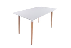 Fraser Country Elegant Rectangular Dining Table with Beech Wooden Legs - White