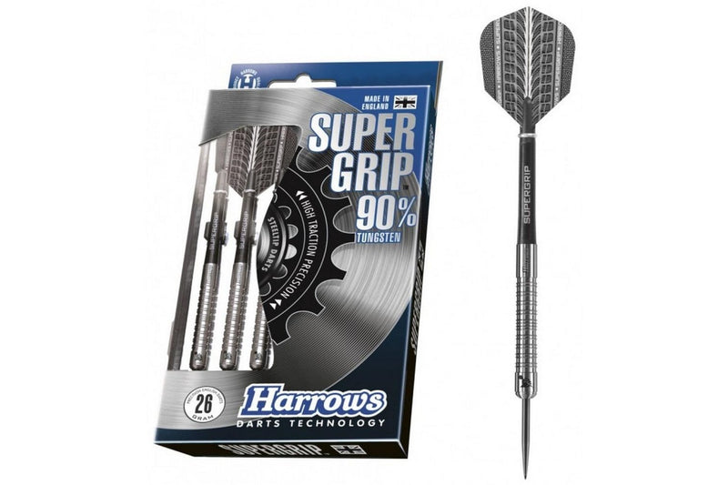 Harrows Supergrip Tungsten Darts (Pack of 3) (Silver/Black) (23g)