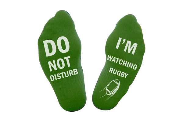 Pair of I'M WATCHING Unisex RUGBY Rugby Socks for Football Lover Green