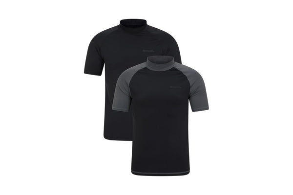 Mountain Warehouse Mens Rash Guard (Pack of 2) (Black) (L)