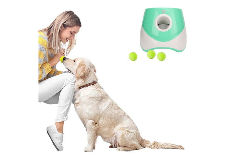 Automatic Ball Launcher Electric Interactive Ball Thrower Pet Dog Fetch Machine Green