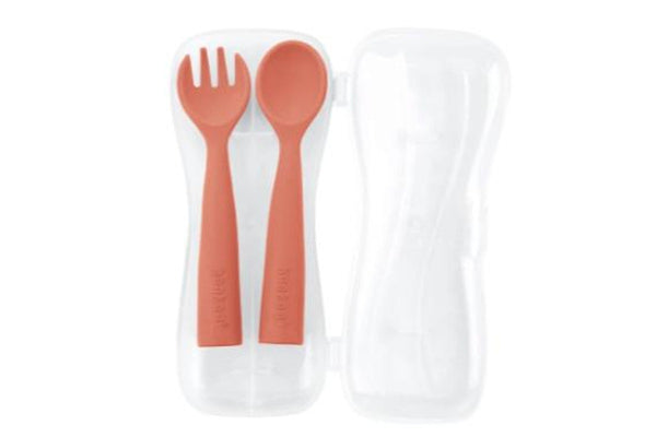 Haakaa: Bendy Silicone Cutlery Set - Rust