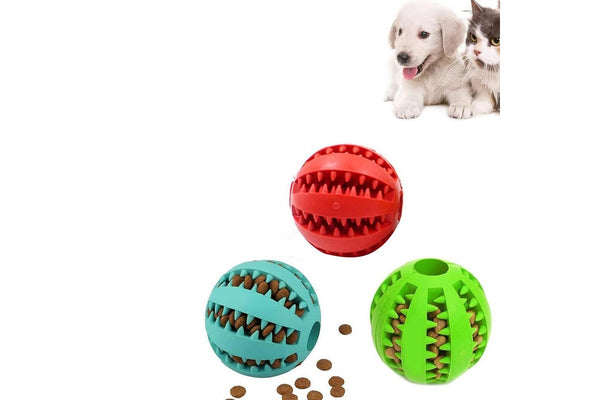 Pet Dog Chew Ball Toy Rubber Teeth Cleaning Bite Ball Puppy Treat Ball