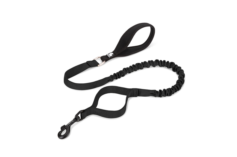 Dog Flexible Neoprene Padded Handle Leash Black - S