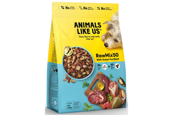 Animals Like Us: RawMix50 with Grass-Fed Beef Dog food (1.8kg)