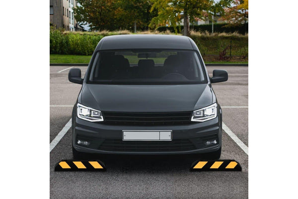Reflective Parking Blocks 2 Pcs 56x15x10 Cm Rubber Opbknx