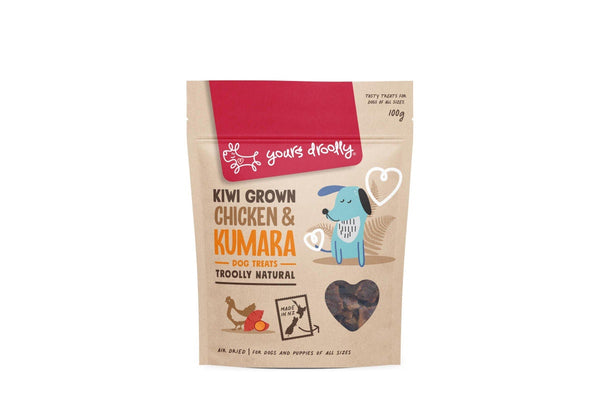 Yours Droolly: Kiwi Grown Treats, Chicken & Kumara - 100g