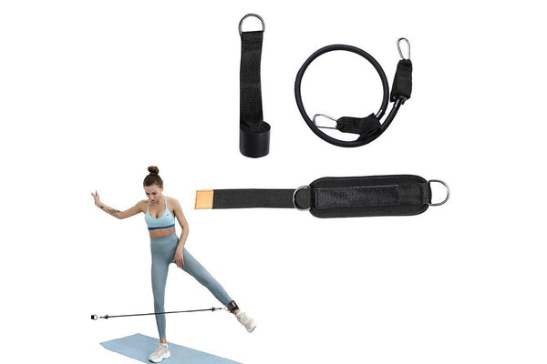 3Pcs Ankle Resistance Band Set Leg Training Resistance Band Fitness Training Equipment Black