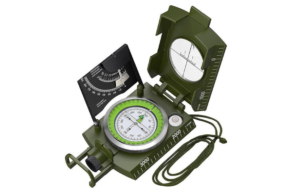 Hiking Compass With Sighting Clinometer Camping For Outdoor Activities - One Size