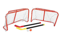 Twin Hockey Goal Set (2 Goals + 2 Nets + 2 Hockey Sticks + 2 Hockey Balls)