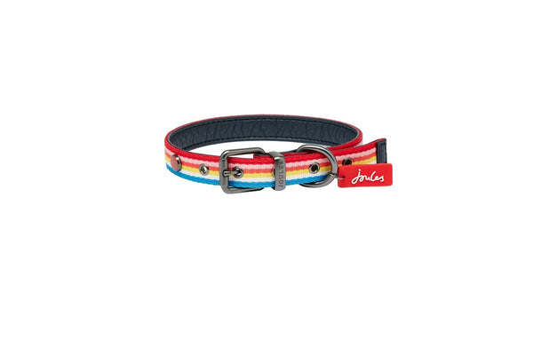 Joules Rainbow Striped Dog Collar (Multicoloured) (S-41cm)