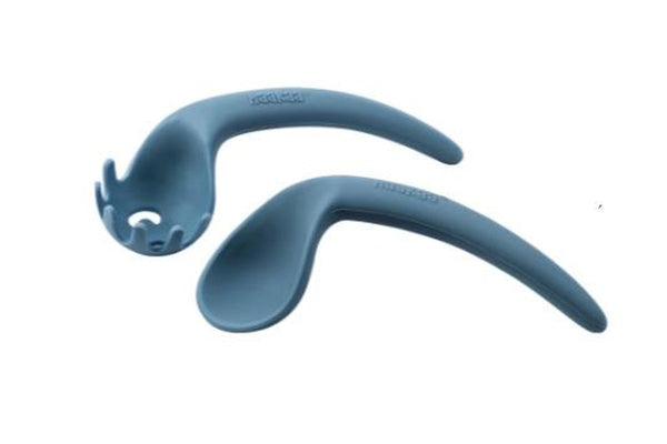 Haakaa: Silicone Self-Feeding Spoon Set - Bluestone