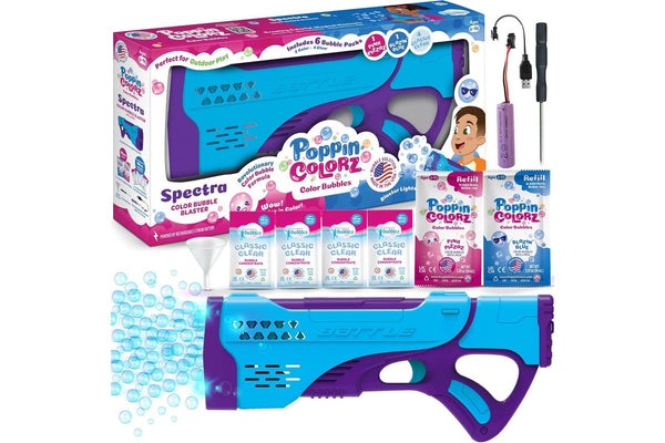 WOWmazing: Giant Bubbles - Poppin Colorz - Spectra Light Up Bubble Blaster