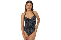 Gorgeous Womens/Ladies Spotted Underwired One Piece Swimsuit (Monochrome) (32F)