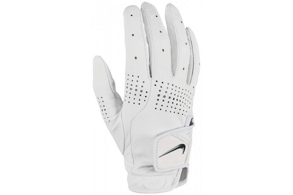 Nike Womens/Ladies Tour Classic III Leather 2020 Right Hand Golf Glove (White/Black) (XL)