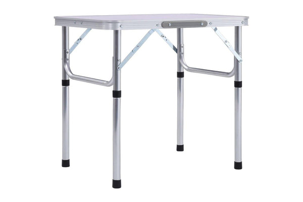 Folding Camping Table White Aluminium 60x45 Cm Anoin