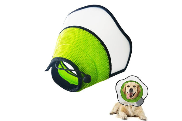 Pet Dog Cone Collar Soft Neck Collar Adjustable Pet Elizabethan Collar Green