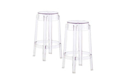 Matt Blatt - Set of 2 Philippe Starck Ghost Barstool Replica (66cm Clear)