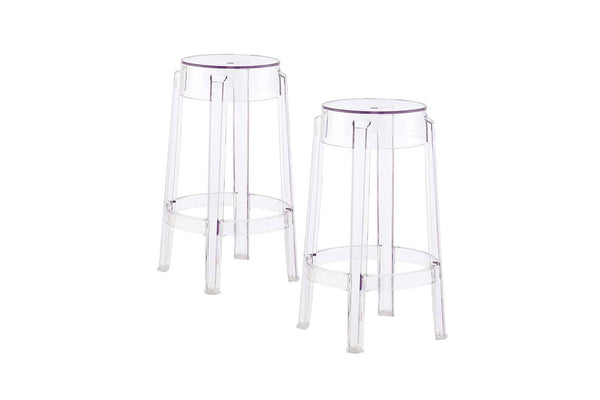 Matt Blatt - Set of 2 Philippe Starck Ghost Barstool Replica (66cm Clear)