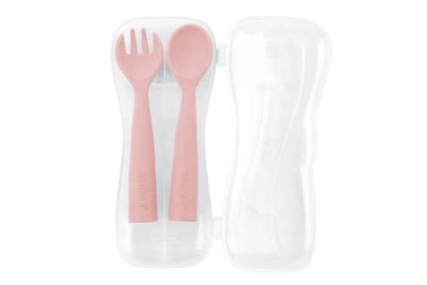 Haakaa: Bendy Silicone Cutlery Set - Blush