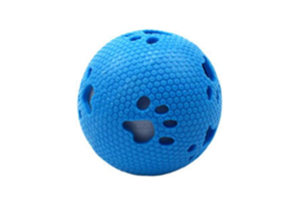 Creative Pet Toy Footprints Glow Bite Resistant Natural Rubber Ball For Puppy Kitten - Blue - Standard - Set Of 1